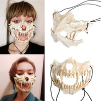 19 x Brand New JYMSB Animal Skeleton Mask Halloween, Resin Dog Skull Bone Teeth Scary Horror Devil Wolf Werewolf Mask Half Mask B - RRP €355.49