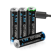 1 x RAW Customer Returns CITYORK Lithium Ion Rechargeable Batteries AAA, 1.5V AAA Rechargeable Batteries, 1200mWh with USB Charging Pack of 4  - RRP €22.61