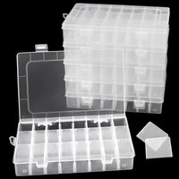 13 x RAW Customer Returns ZEONHEI Pack of 6 24 Compartment Storage Boxes, Clear Small Plastic Adjustable Sorting Boxes with Removable Dividers, Small Parts Box Sorting Box for Small Parts, Jewellery, Beads, Earrings - RRP €197.08