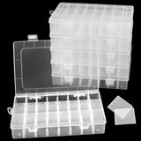 1 x RAW Customer Returns ZEONHEI 6pcs 24 Compartment Clear Plastic Small Adjustable Storage Boxes with Removable Dividers for Small Items Jewelry Beads Earrings - RRP €22.8