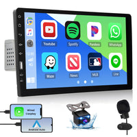 1 x RAW Customer Returns Car radio 1 Din with Apple Carplay and Android Auto, Hikity 9 inch screen touchscreen car radio Bluetooth hands-free system Mirror Link EQ SWC USB FM radio with rear view camera - RRP €100.84