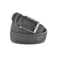 1 x RAW Customer Returns La Bottega del Calzolaio Men s belt in gray suede, handcrafted, made in Italy, 3.5 cm. 110 cm 42 44-44 46 EU  - RRP €28.49