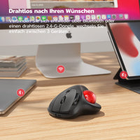 1 x RAW Customer Returns Nulea M501 Wireless Trackball Mouse, Rechargeable Ergonomic Mouse, Precise and Smooth Tracking, 3-Device Connection Bluetooth or USB , Compatible for PC, Laptop, Mac, Windows. - RRP €36.29