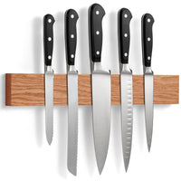 1 x RAW Customer Returns Magnetic knife strip made of oak wood with extra strong magnet - 40 cm - Magnetic wooden knife holder for utensils and tools - by LARHN - RRP €27.38