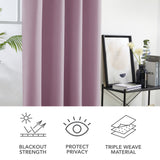 1 x RAW Customer Returns Deconovo Curtains Opaque Blackout Curtains Cold Protection 160x107cm HeightxWidth , Light Pink, Set of 2 - RRP €30.95