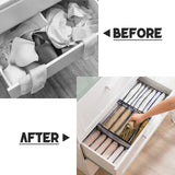 1 x RAW Customer Returns SelfTek 4 pieces wardrobe clothes organizer, includes 2 pieces of large jeans compartment storage box closet, bra organizer, foldable mesh storage box for underwear, socks and jeans - RRP €17.03