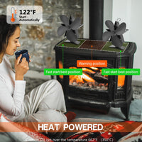 6 x Brand New CONBOLA Wood Stove Fan, Heat Powered 4 Blades Quiet Operation Fireplace Fan for Wood Log Burner Fireplace Increases 80 More Warm Air Efficient Heat Distribution. Black  - RRP €208.08