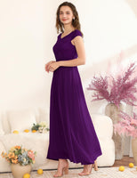 1 x RAW Customer Returns DRESSTELLS Evening Dress Long Elegant for Wedding Dress Cocktail Dress Ladies Elegant with Sleeves Elastic Waist Long Ball Gown Grape 2XL - RRP €62.99