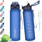 1 x RAW Customer Returns AOHAN drinking bottle 1L with leak-proof flip lid, BPA free sports drinking bottle with straw, water bottle, dishwasher safe water bottle, non-toxic water jug with carrying strap - RRP €8.75