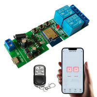 1 x RAW Customer Returns Jane Eyre WiFi Wireless Relay Module 2 Channel Remote Switch, Momentary Self-Locking Relay, for Tuya Smart Life APP, with 433 MHz RF Remote Control, Compatible with Alexa and Google Assistant - RRP €22.8