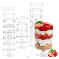 1 x RAW Customer Returns LYLIDIA 30pcs Dessert Glasses Plastic Dessert Bowls Desert Cups 120 ml 4 oz Small Plastic Cups Round Clear Plastic Cups for Weddings Parties DIY Desserts Pudding Mousse Appetizer - RRP €15.12