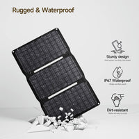 1 x RAW Customer Returns imuto 30W Portable Solar Charger USB DC18V Solar Panel, IP67 Foldable Monocrystalline Solar Panel for Recharging USB Devices iPhone Android GoPro, DC Input Devices Outdoor Activities etc - RRP €79.99