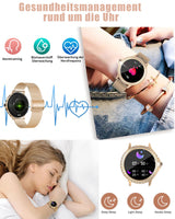 1 x RAW Customer Returns Smartwatch Women with Telephone Function Round 1.32 Touchscreen Smart Watch Fitness Tracker with Sleep Monitor SpO2 Menstrual Cycle Wristwatch with IP68 00 Sports Modes for IOS Android - RRP €42.99