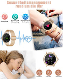 1 x RAW Customer Returns Smartwatch Women with Telephone Function Round 1.32 Touchscreen Smart Watch Fitness Tracker with Sleep Monitor SpO2 Menstrual Cycle Wristwatch with IP68 00 Sports Modes for IOS Android - RRP €49.99