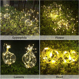 1 x RAW Customer Returns Joysing garden decoration solar garden light outdoor, 4 x 120 LED solar fireworks lights with remote control, 8 modes garden plug solar lights waterproof solar lamps for garden terrace decoration warm white - RRP €29.99