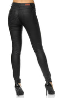 1 x RAW Customer Returns Elara women s trousers faux leather push up effect Chunkyrayan E621 Black-46 3XL  - RRP €34.95