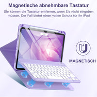 1 x RAW Customer Returns Vobafe Case with Keyboard for iPad Air 6 11 inch M2 2024 iPad Air 5 2022 Air 4 2020 10.9 inch , Protective Case with TPU Back Cover, Magnetically Detachable Keyboard with Pen Holder, Lavender - RRP €35.28