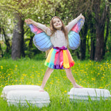 1 x RAW Customer Returns VIKILON 3-piece butterfly costume girls butterfly wings children s butterfly cape butterfly children s costume with tutu skirt headband for girls carnival cosplay party - RRP €15.12