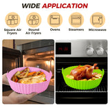 1 x RAW Customer Returns packs of silicone mold for hot air fryer, 20 cm, air fryer silicone pot liners, reusable instead of air fryer, baking paper, parchment paper, hot air fryer accessories, suitable for Ninja, Tefal, COSORI - RRP €9.06