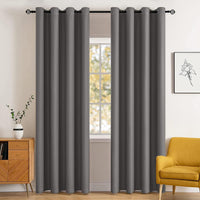 1 x RAW Customer Returns MIULEE Curtains Grey Opaque with Eyelets 225 cm Long, Beautiful Soft Blackout Curtains for Darkening Rooms, Set of 2 Blackout Curtains Living Room Opaque Eyelet Curtain Each H225 X W140 - RRP €30.99