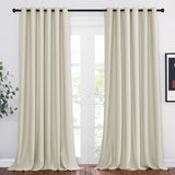 1 x RAW Customer Returns PONY DANCE Extra wide curtains living room eyelet curtain set of 2 H 245 x W 200 cm blackout curtains eyelets balcony door curtains opaque, light beige - RRP €53.17