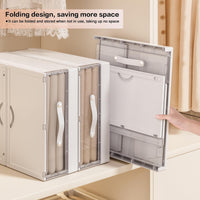 1 x RAW Customer Returns GUDEMAY Underbed Storage Box, Wardrobe Plastic Storage Bedding Organizer Foldable with Handle, Underbed Chest of Drawers Ideal for Bedding, Blankets, Duvet Covers, Clothes - Set of 4 White - RRP €49.99