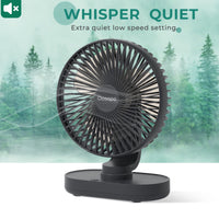 1 x RAW Customer Returns OCOOPA Fan Automatic Oscillating Quiet 30db, 4000mAh Battery and USB Table Fan with Strong Airflow, 4 Speeds Portable Small Fan for Office, Home and Outdoors - RRP €29.99