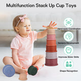 10 x Brand New Maliton Stacking Toys for Children, 2 Sets of Stacking Toys, Stacking Cup for Children, Stacking Cubes for Children, Fun Educational Stacking Cups in Silicone-Morandi Color - RRP €204.0