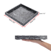 1 x RAW Customer Returns SUMNACON Marble Serving Tray Serving Plate Tray Jewelery Plate for Bathroom Kitchen Storage Toiletries Jewelery Cake Home Decoration Grey 25 cm  - RRP €35.28