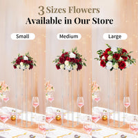 1 x Brand New NUPTIO Flower Arrangement Bouquet 2 Pieces 35 cm Diameter Carmine Red White Artificial Flowers Rose Balls for Centerpieces Artificial Rose Arrangements for Wedding Party Table Decorations - RRP €59.98