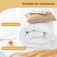 1 x RAW Customer Returns Autsel microfiber mattress topper 90x200cm mattress protector mattress topper for mattress box spring up to 20-30 cm mattress protection covers suitable for allergy sufferers white - RRP €15.72