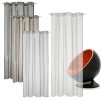 1 x Brand New JEMIDI Transparent Curtains with Metal Eyelets - Translucent Curtains for Window Bedroom Living Room Kitchen - Single Curtain 140 x 245 cm - RRP €20.4