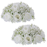 1 x RAW Customer Returns BLOSMON artificial flowers roses gypsophila wedding decoration 2 pieces white artificial rose gypsophila bouquet flower balls for table decoration wedding party centerpieces decoration home room decoration - RRP €27.76