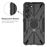 1 x Brand New LiuShan Case for Samsung Galaxy S23, Shockproof Protective Case Cover with 360 Rotation Ring TPU Bumper Armor Protection Case for Samsung Galaxy S23 Smartphone, Black - RRP €12.98