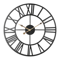 1 x RAW Customer Returns Taodyans Silent Skeleton Wall Clock Roman Numerals 40cm Metal Vintage Large Clock for Living Room Kitchen Cafe Hotel Office Bedroom Home Decor Black Gold  - RRP €32.53