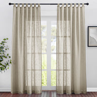 1 x RAW Customer Returns PONY DANCE loop curtain linen look curtains in country house style - 2 pieces H 220 x W 140 cm voile curtains semi-transparent living room curtains with loops decorative curtains curtain taupe - RRP €28.95