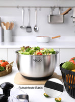 1 x RAW Customer Returns Peclio salad spinner made of 18 10 stainless steel with crank drive and 4.5 litre salad bowl, dishwasher safe, black - RRP €40.33