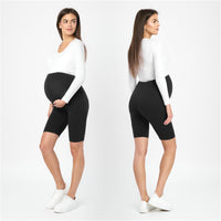 1 x RAW Customer Returns Be Mammy Women s Short Maternity Leggings 2 Pack Comfortable Cotton Pregnancy Leggings Maternity Pants Maternity Fashion for Summer BE20-228 2Pack Black Black, 3XL  - RRP €20.16