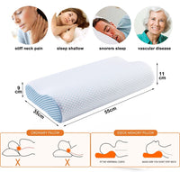 1 x Brand New Ecosafeter memory foam pillow, orthopedic neck support pillow for side and back sleepers, visco sleeping pillow with bamboo cover, ergonomic neck pillow for cervical spine - RRP €26.87