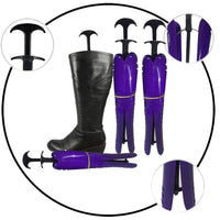 3 x Brand New Condello Casa boot shaper, boot stretcher, handle boot shaft shaper, knee-high boot support shape inserts, high boot holder, long boot shaft shaper inserts for women men 2 pieces, L 42 cm purple - RRP €116.97