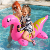 10 x Brand New Inflatable Dinosaur Swimming Pool Toy Ride-On Inflatable Swimming Pool Beach Float Summer Water Fun Raft for Kids and Adults Pink  - RRP €200.0