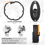 1 x RAW Customer Returns XIQI bicycle lock folding lock high security, 85cm length chain lock bicycle locks folding lock with bracket, anti-theft bicycle lock with strong joints black key  - RRP €25.69