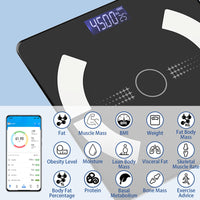 1 x RAW Customer Returns Body fat scale, Bluetooth personal scale with app, digital personal scale, smart digital scale for body fat, BMI, weight, muscle mass, water, protein - RRP €22.57