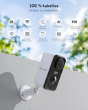 1 x RAW Customer Returns COCOCAM 2K Surveillance Camera Outdoor Battery Wireless WLAN Camera Outdoor, Surveillance Camera Indoor Outdoor with AI Detection PIR Motion Detection Color Night Vision Cloud SD Storage 2-Way Audio Alexa 2.4G - RRP €35.99