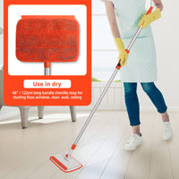 1 x RAW Customer Returns Qaestfy wall and skirting board cleaner with 122cm aluminum long handle tile cleaner tile wiper window cleaner with telescopic handle floor wiper with 4 reusable pads - RRP €22.99