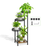 1 x RAW Customer Returns LyTaispuly 4 Tier Plant Stands Indoor Outdoor, Tall Metal Plant Stand for Multiple Plants, Modern Corner Plant Shelf Flower Stand Holder Display Rack for Living Room Balcony Patio Square  - RRP €46.38