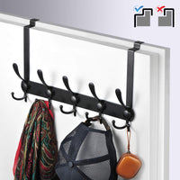 2 x RAW Customer Returns Coat Rack for Door, LYLIN Stainless Steel Door Hook for Back, Over Door Hook for Bedroom Black, Special Size  - RRP €40.3