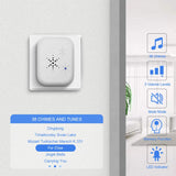 1 x RAW Customer Returns Battery-free wireless doorbell, PDGROW wireless doorbell plug in wireless house bell set waterproof wireless house bell 2 receivers with 500FT range, 38 ringtones, 4 volume levels and LED, white - RRP €26.99