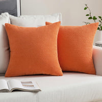 15 x Brand New MIULEE Set of 2 Granulate Cushion Covers Pineapple Soft Solid Decorative Square Throw Pillow Covers Cushions for Sofa Bedroom 16 x16 , 40 x 40 cm Orange - RRP €224.85