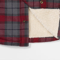 1 x Brand New Coevals Club Men s Flannel Jacket Shirt Sherpa Lumberjack Shirt Flannel Shirt Long Sleeve Checkered Snap Buttons Cotton Winter Shirt Merlot Gray 8 2XL  - RRP €50.41